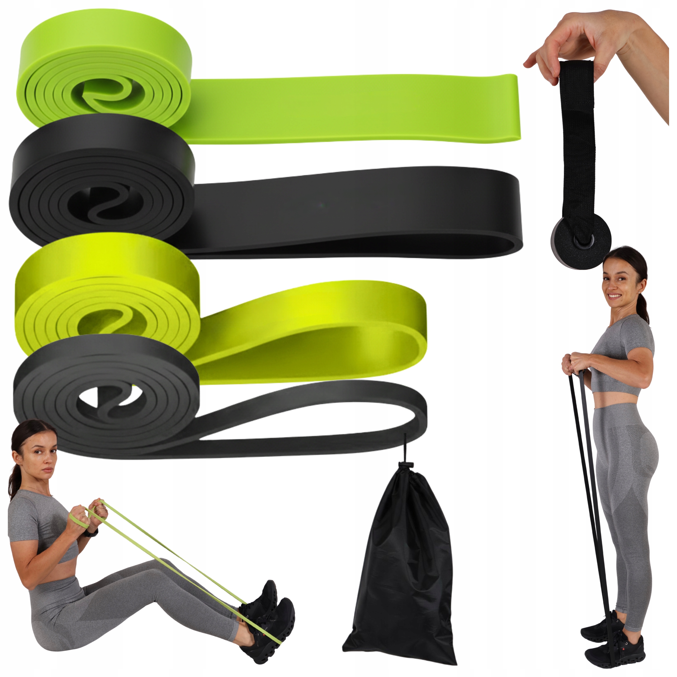 Sada 4 posilovacích gum pro odporové pásy Powerband pro tréninkové zvedání