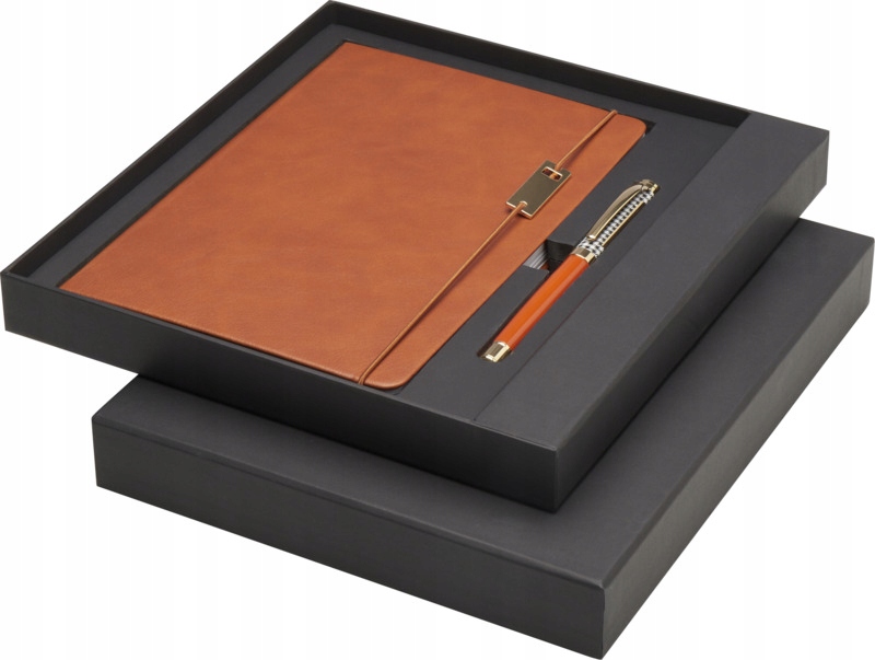 Zestaw notatnik organizer A5 pióro kulkowe Luxe Brązowy etui dla