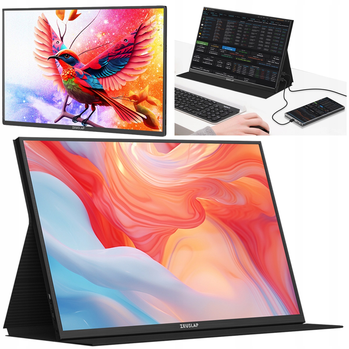 Monitor przenośny Do Laptopa Telefonu Konsoli 16" 1920 x 1200 Zeuslap P16