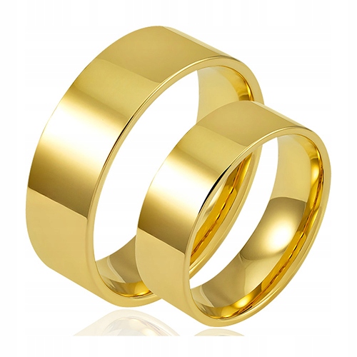 ZŁOTE KLASYCZNE OBRĄCZKI ŚLUBNE BEZSZWOWE KOMPLET