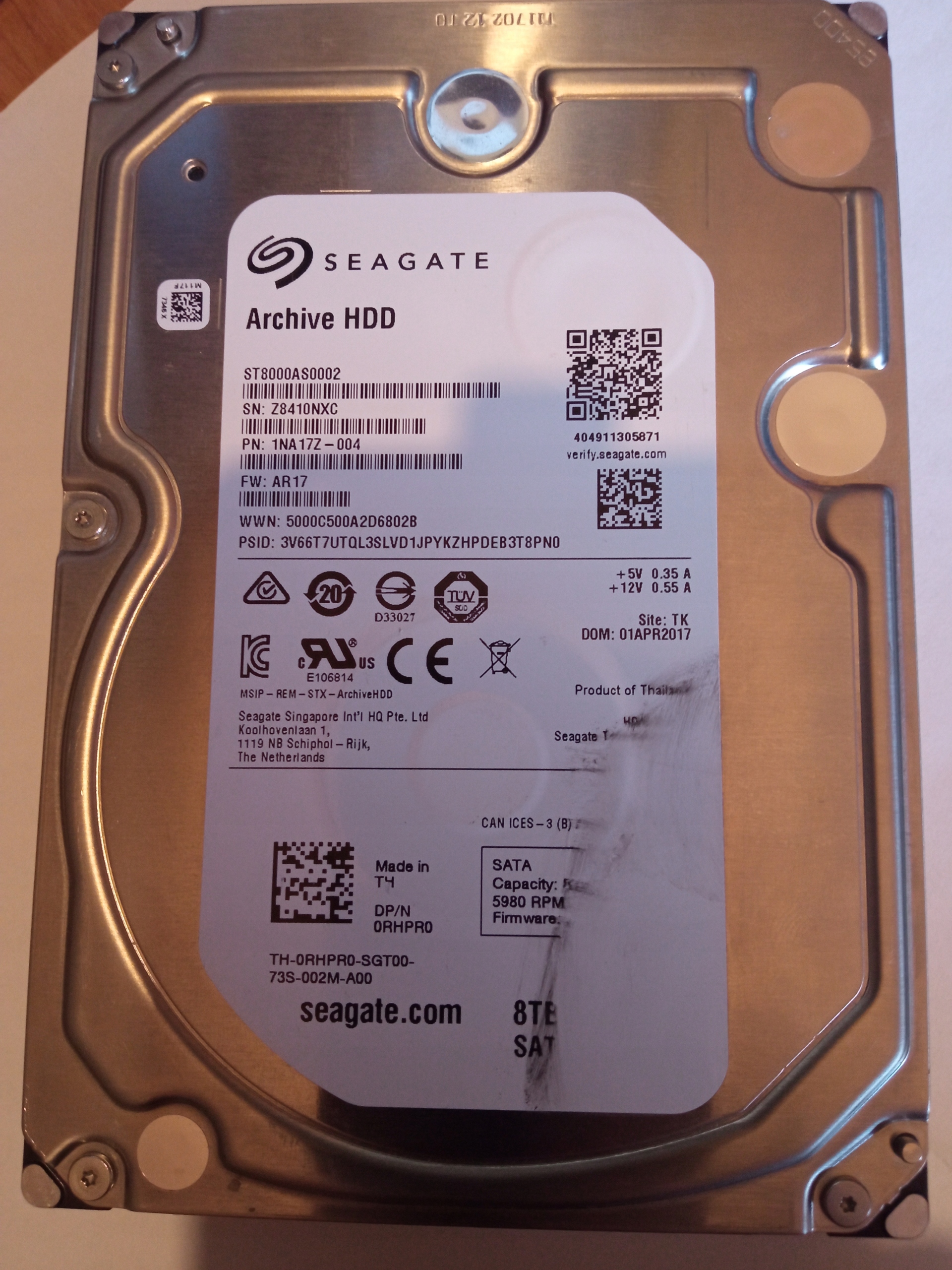 HDD 3,5" Seagate 8 TB ST8000AS0002