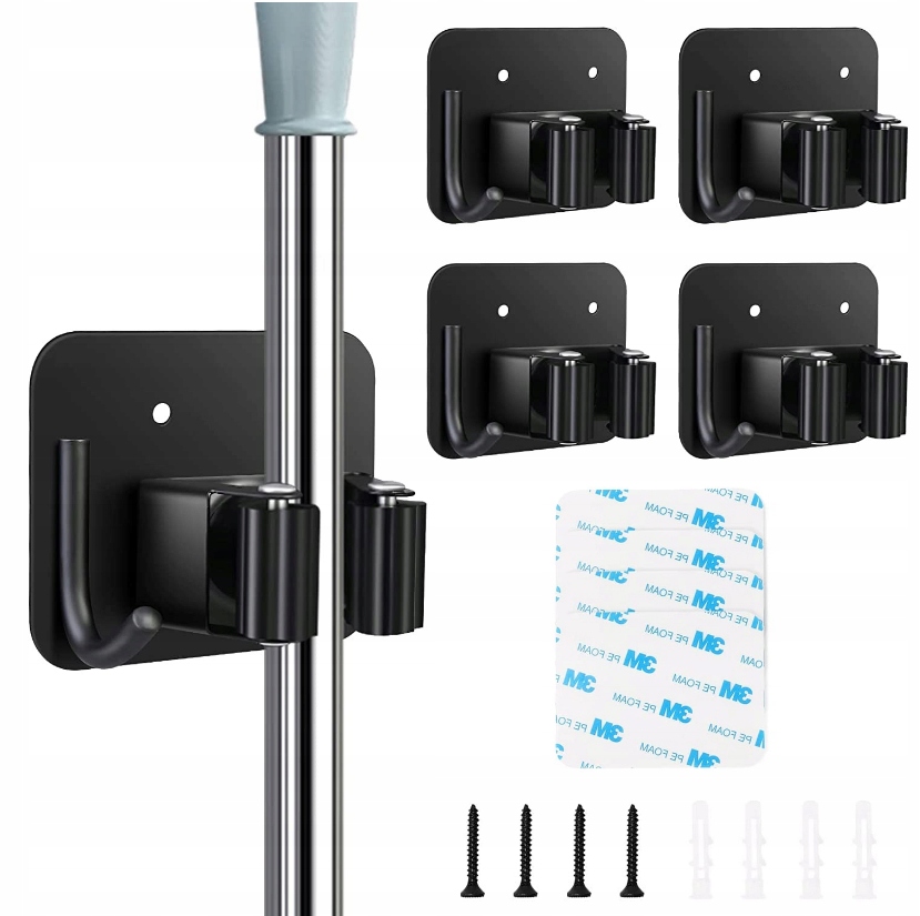 

Uchwyt Na Szczotki Mopa Samoprzylepny Wieszak 4szt