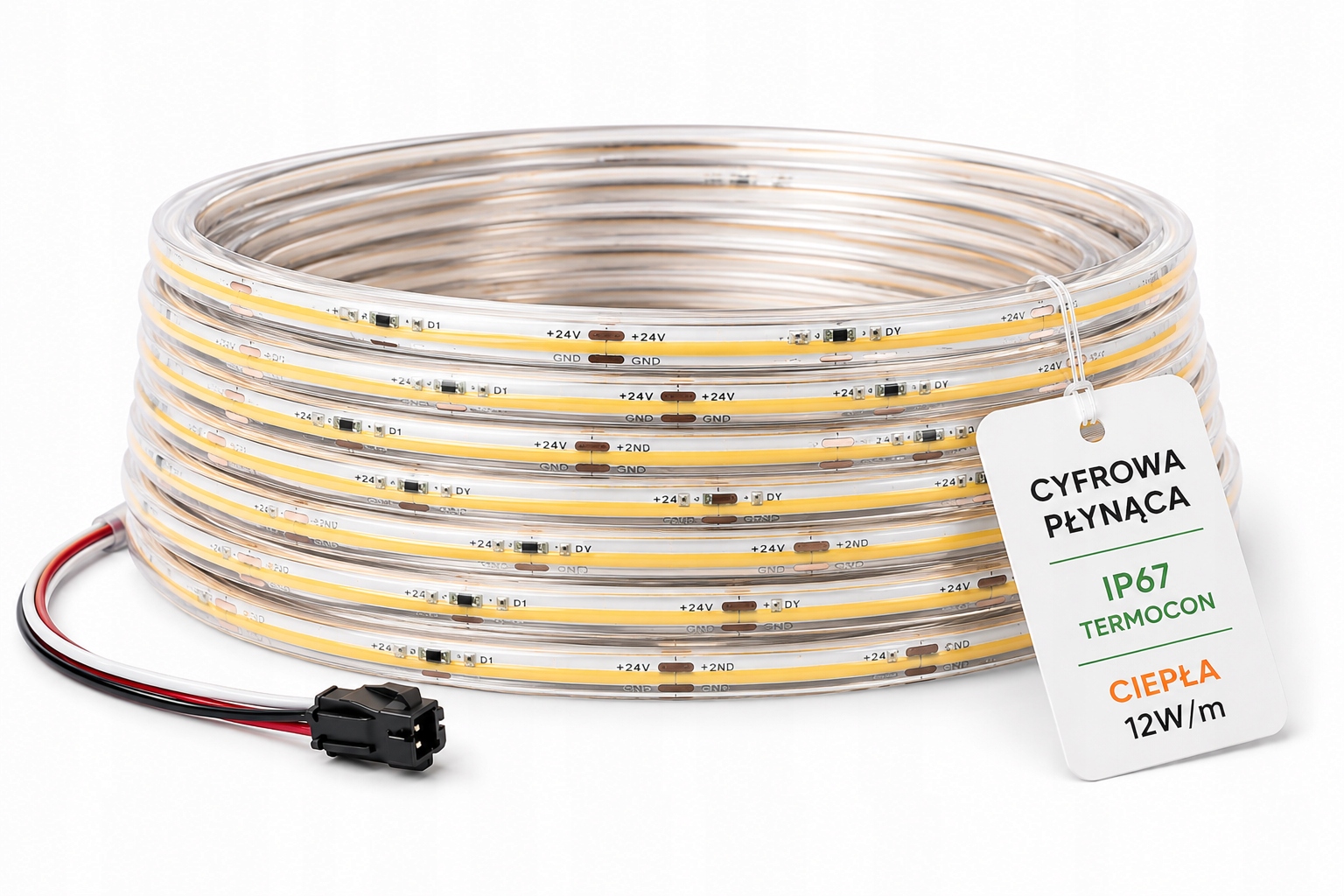 Led Cob termo páska IP67 24V 360d Magic Pixel Tekutá WS2811 digitální 10 m Ww