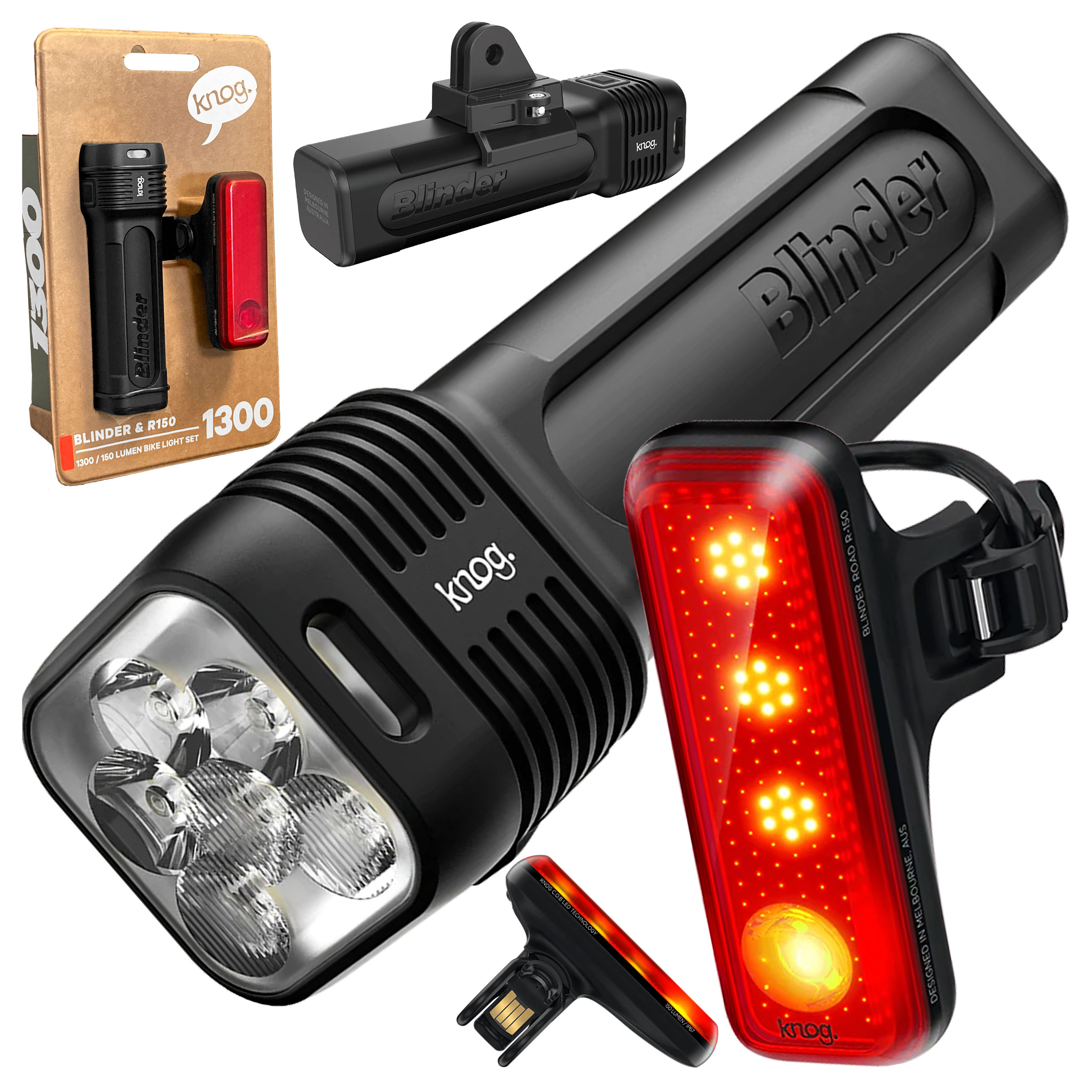 Sada Světel Knog Blinder Pro 1300 Usb-c R-150