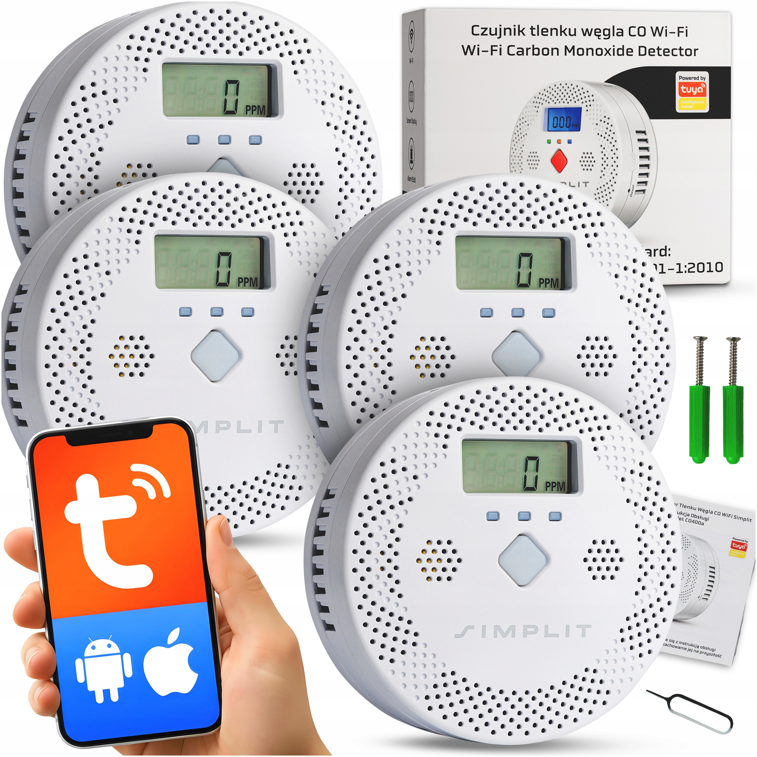 Senzor Čadu Detektor Oxidu Uhličitého Co WiFi Tuya Smart Life Simplit