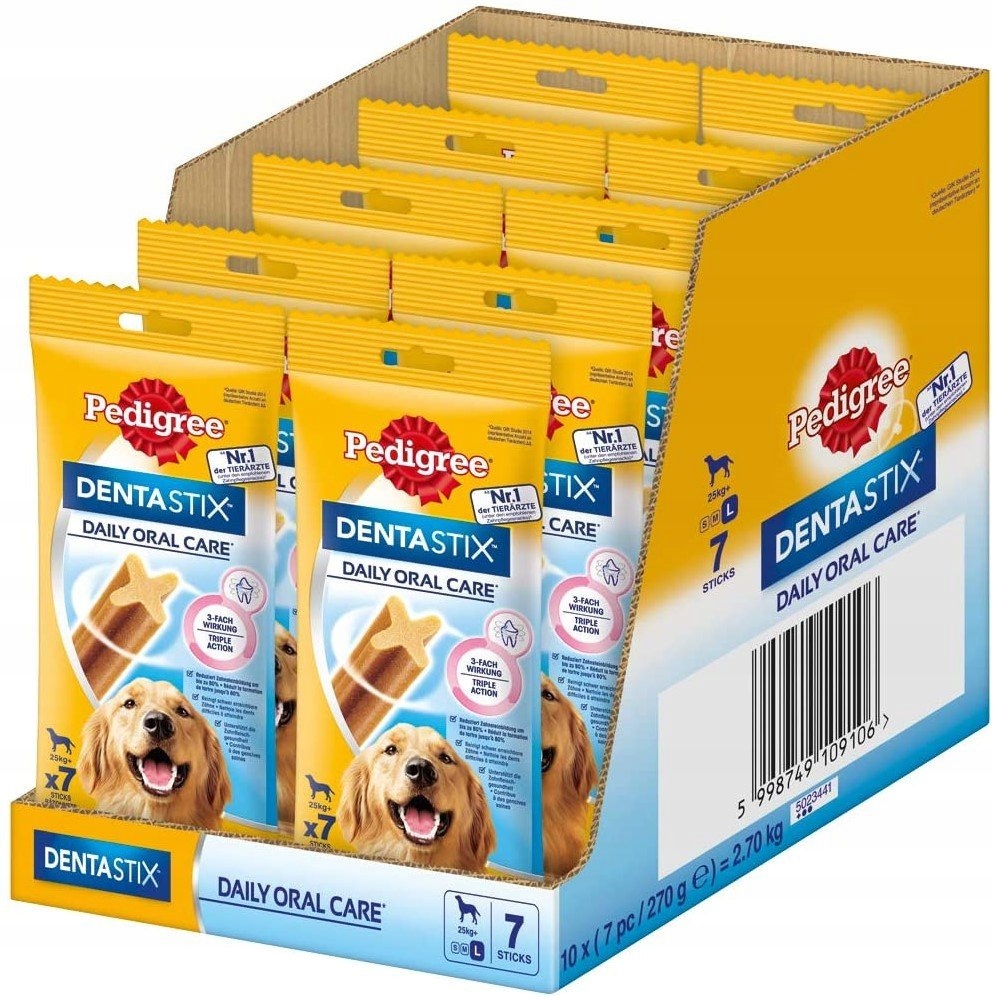 Levně Pedigree Dentastix Velké Plemena Psa Pamlsek 10x7ks