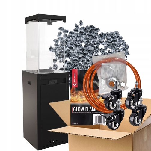 Patio Light Čierny Kratki Kamene Vlákna Žiara