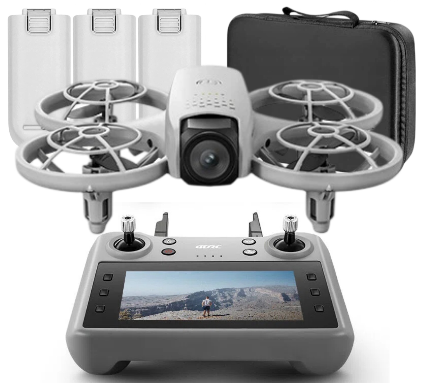 Dron Kontroler S LCD 2 Kamery Bezkartáčový Motor 125G Wifi 3x Aku Hračka