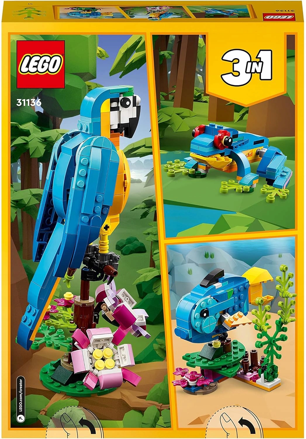 2x Zestaw LEGO | Papuga | Żaba | Ryba | Panda | Wieloryb | Pingwin