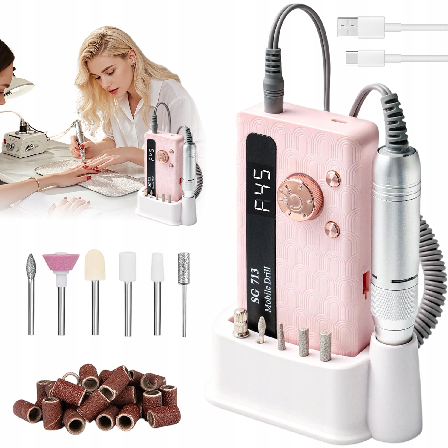 Bruska Na Nehty Silná 36W Profesionální Manikúra Pedikúra