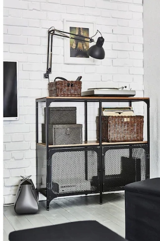 IKEA FJALLBO Regał, czarny100x95 cm Wysokość mebla 1 cm