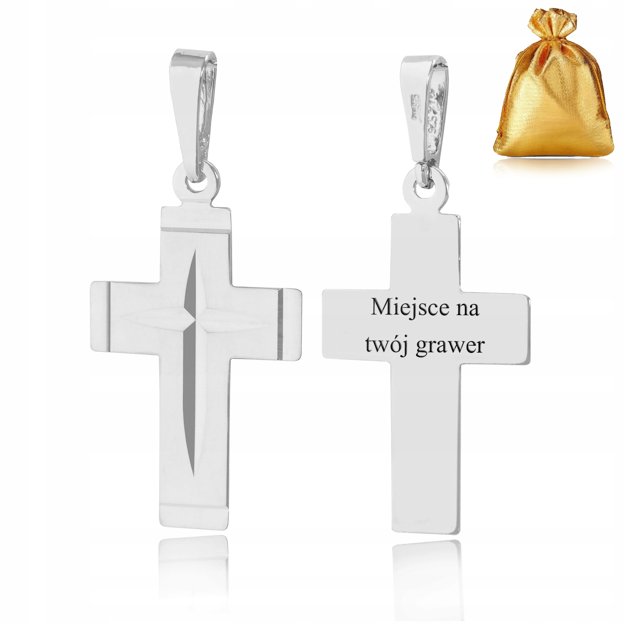 Přívěsek Na Řetízek 925 Pánský Přívěsek Stříbrný Kříž Křížek S Gravírováním