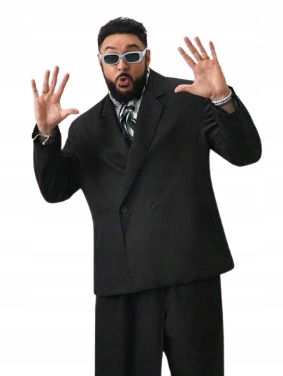 Shein Černá Pánská Sako Dvouřadá S Knoflíky 52 1HE