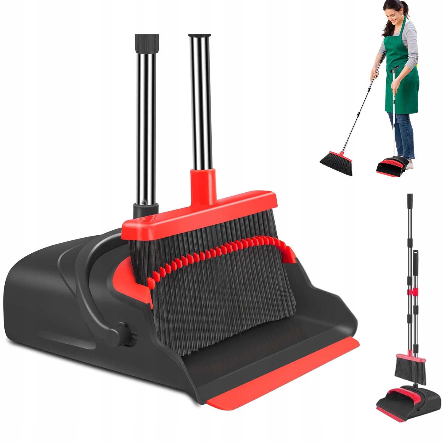 Levně Lopatka se smetáčkem s výsuvnou rukojetí pro úklid a zametání, skládací