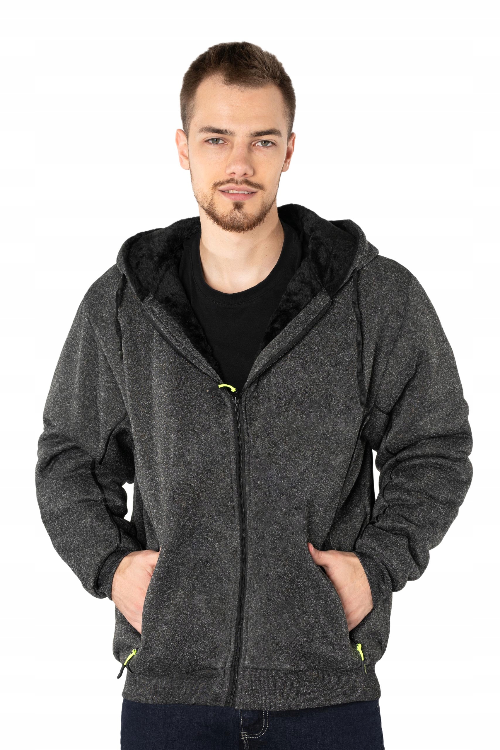 

Ciepła Bluza Dresowa Męska Rozsuwana 74605-01 6XL
