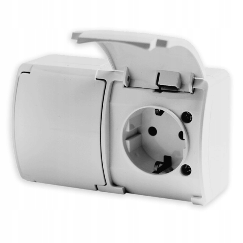 

Gniazdo Podwójne N/t Schuko Z Klapką IP44 Białe