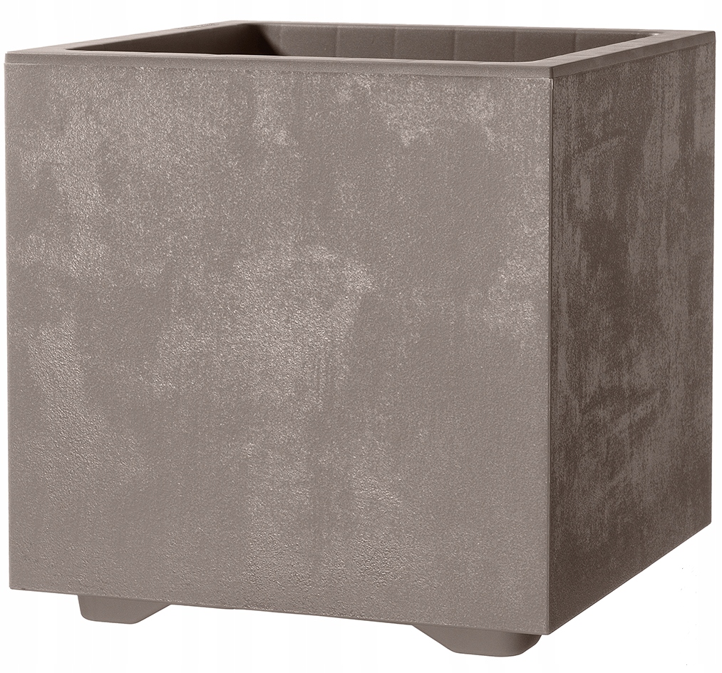 Donica duża Doniczka Kwadrat 49cm Deroma CuboMillennium Piaskowa na kółkach