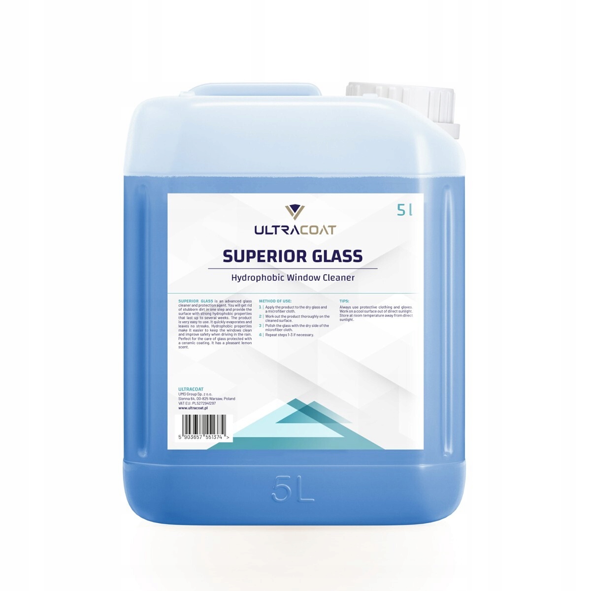 

Ultracoat Superior Glass 5l Płyn do Szyb Hydrofobo