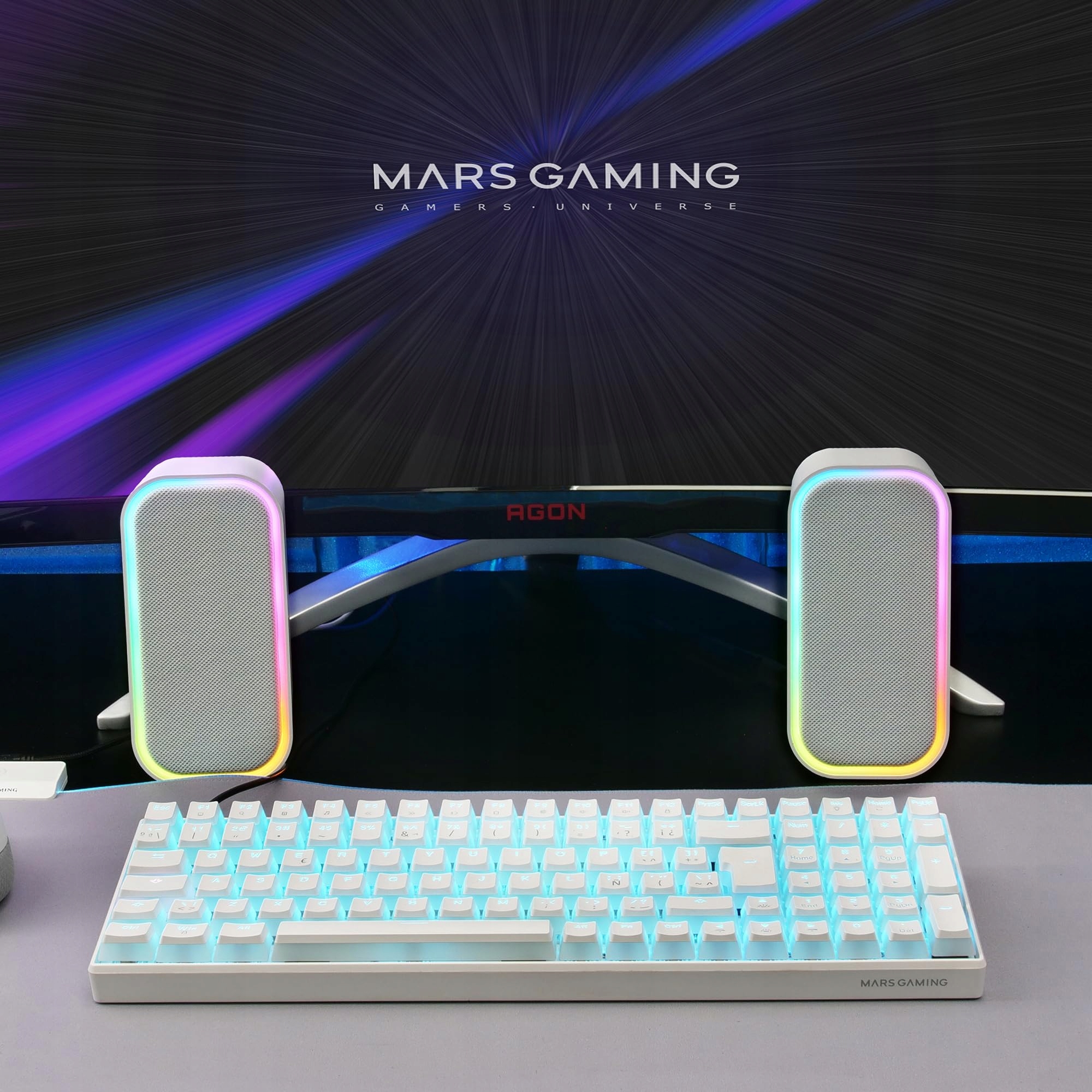 MARS GAMING Kompaktowe Głośniki RGB Dla Graczy MSCUBEW — miniatura 5