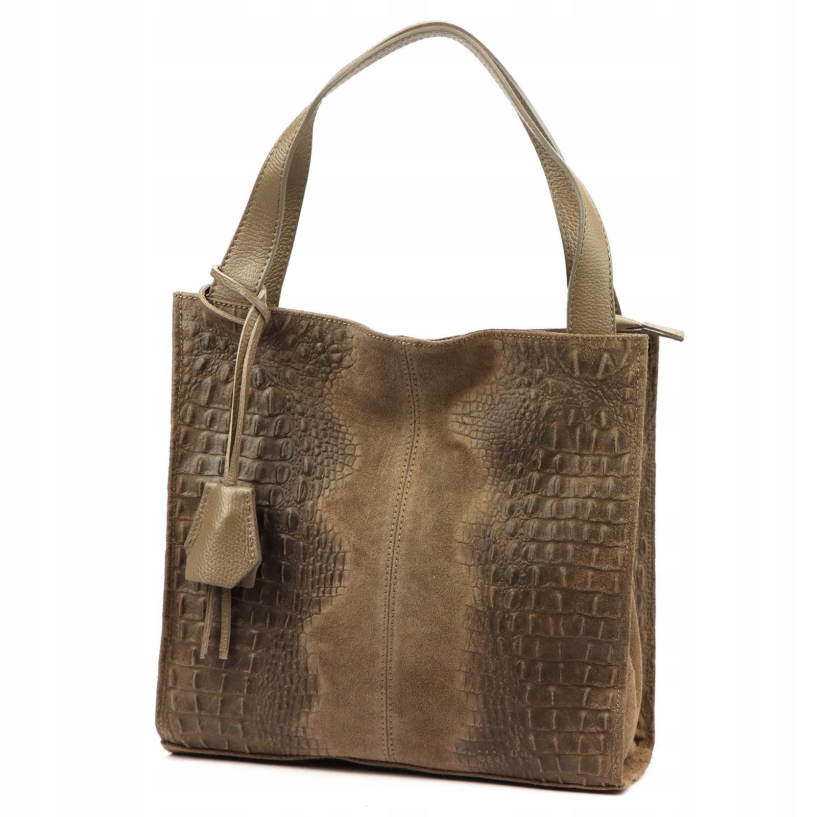 Dámská shopper kabelka kožená taupe hnědá A4 Luka
