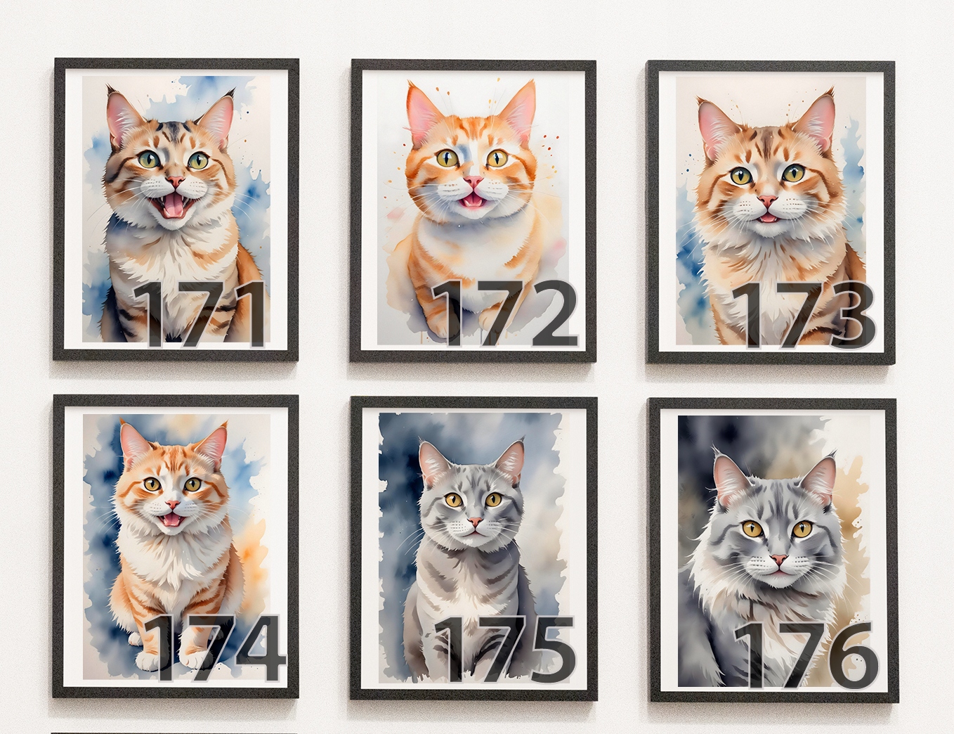 3 obrazki do pokoju dziecięcego A4 plakaty koty kotki na prezent imię Kod producenta OD