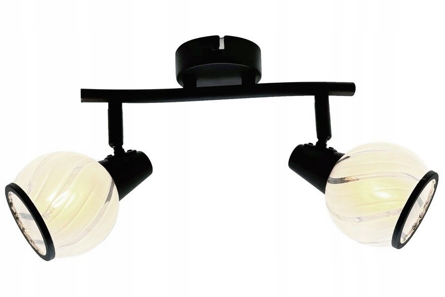 Stropní Svítidlo lišta se dvěma stínítky mléčné sklo Megan velký pokoj