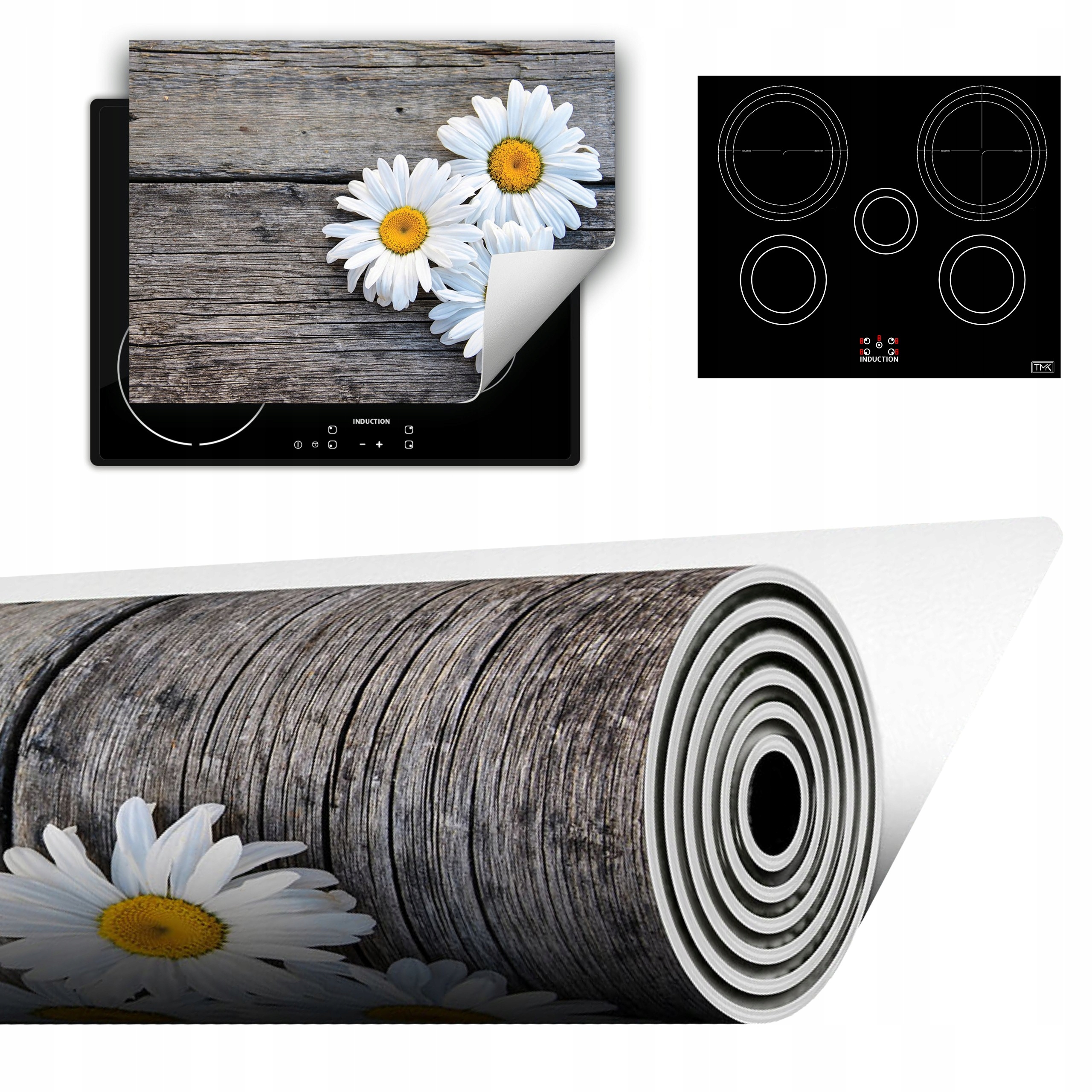 Vinylová Podložka Do Kuchyně Více Místa 70x52 květina dřevo