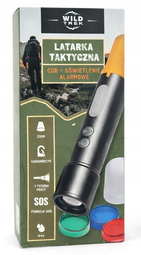 Latarka Taktyczna Wild Trek Cob Oświetlenie Alarmowe