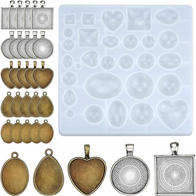 ŻYWICA UV ZESTAW DO ROBIENIA BIŻUTERII FORMA ZAWIESZKI LAMPA DODATKI DIY Kod producenta 2