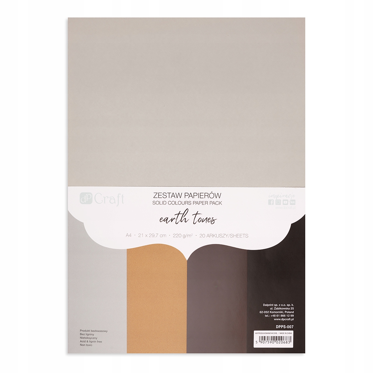 

Zestaw papierów 220g earth tones A4 20 ark