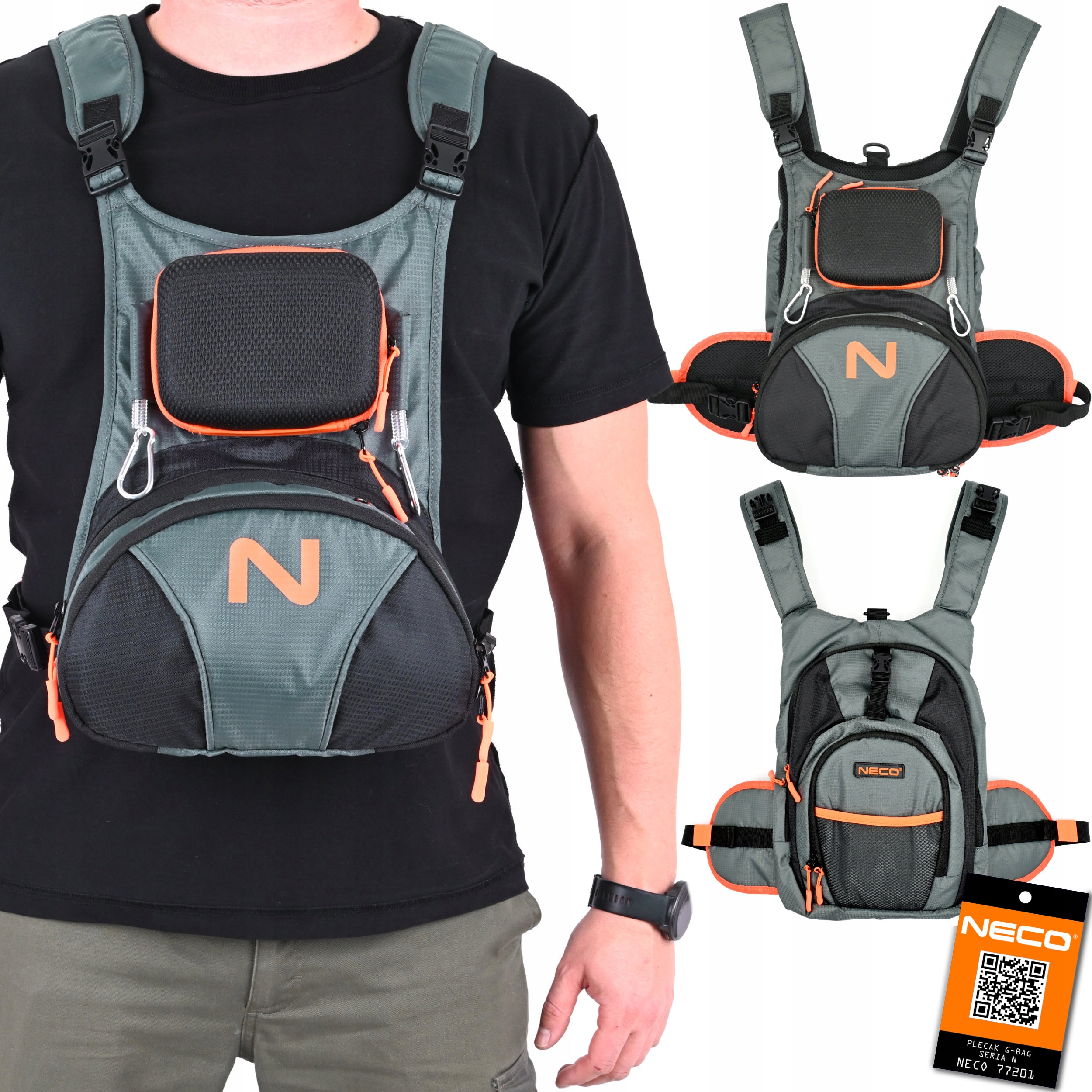 Torba Wędkarska Plecak Spinningowy Wytrzymały Pojemny Organizer