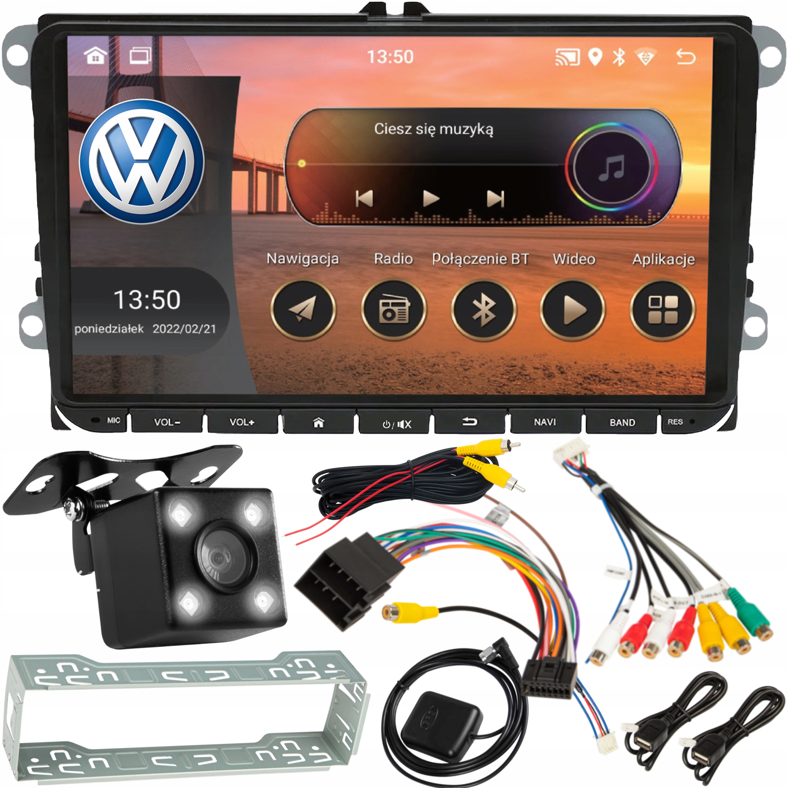 Rádio 2 Din 9 Palců Vw Sharan Bora Amarok Beetle Golf Plus 5 V 6 Passat CC