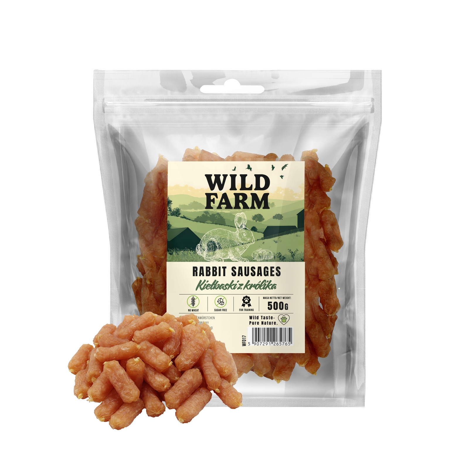 Wild Farm Klobásky z králíka Psí Pamlsek 500 g