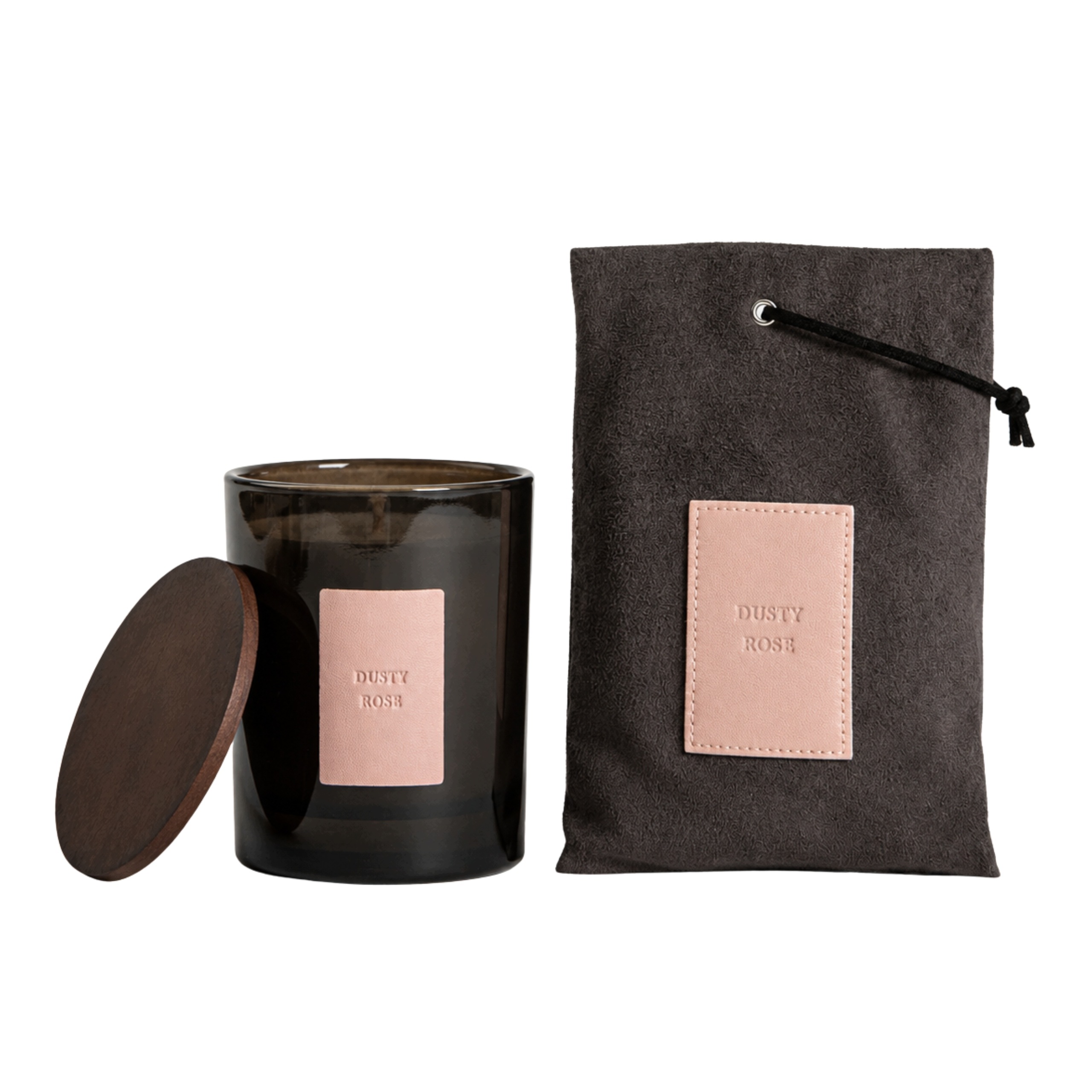 Sada vonná svíčka Dusty Rose přívěsek do skříně Urban Leather Homla