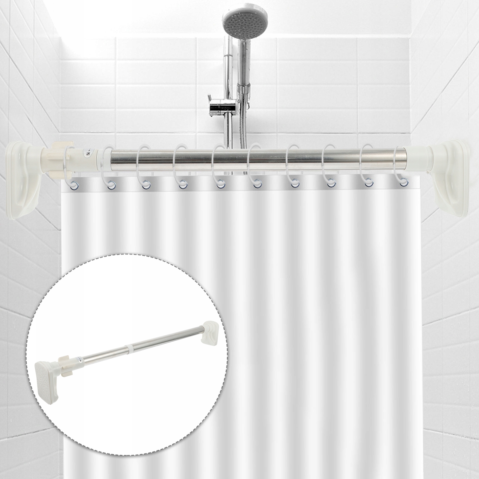 Clothes Rail Telescoping Curtain Rod Spring Rodzaj inny