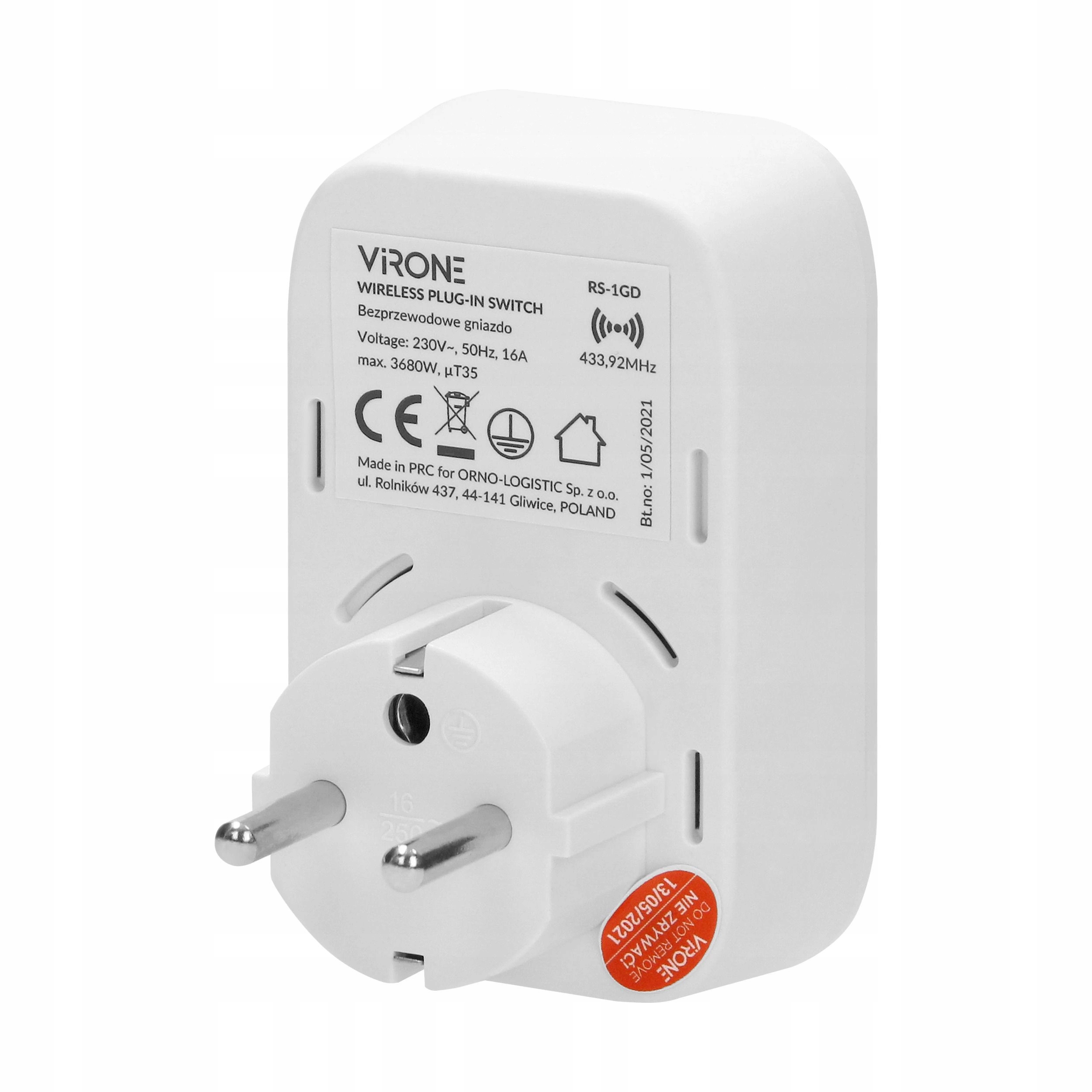 3 szt. Bezprzewodowe Gniazdo Pojedyncze z Uziemieniem Timer na Pilota 30m Cechy dodatkowe łączność radiowa