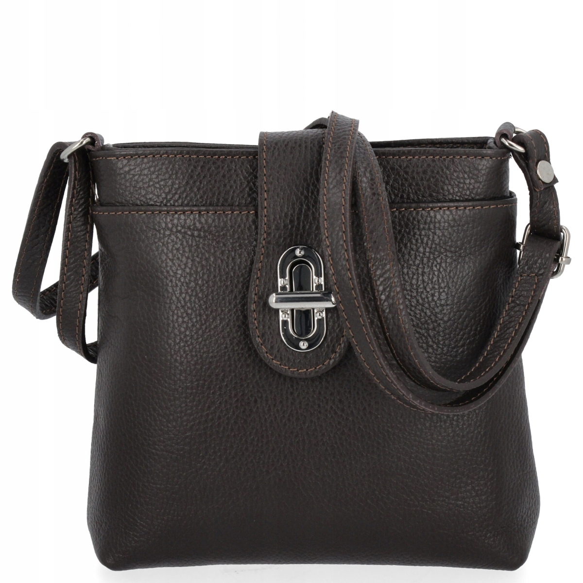 Kožená kabelka Italská Kabelka Přes Rameno 201 Čokoládová