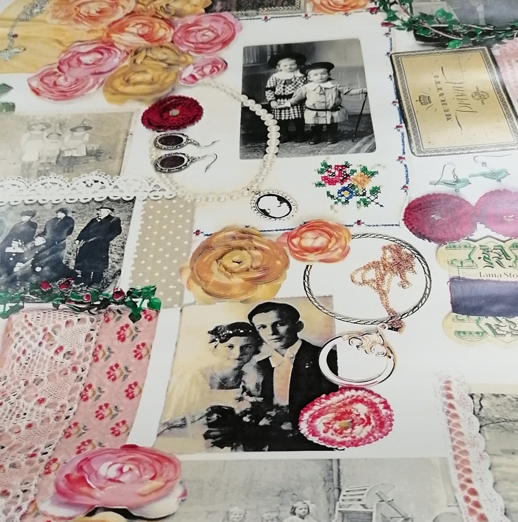 

Folia Okleina Meblowa Ozdobna Retro Ramki Kwiaty