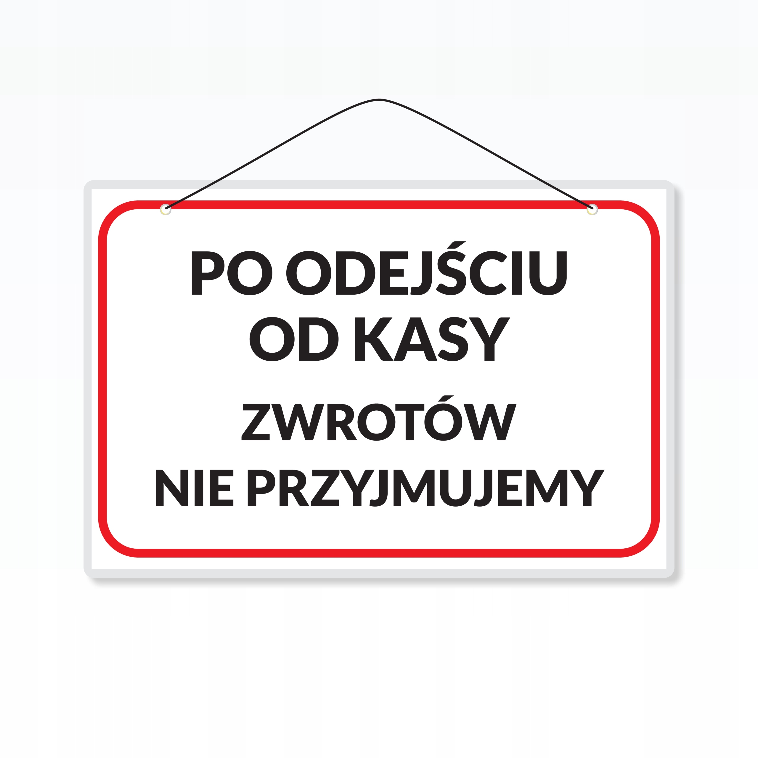 Tabliczka laminowana A5 PO ODEJŚCIU OD KASY