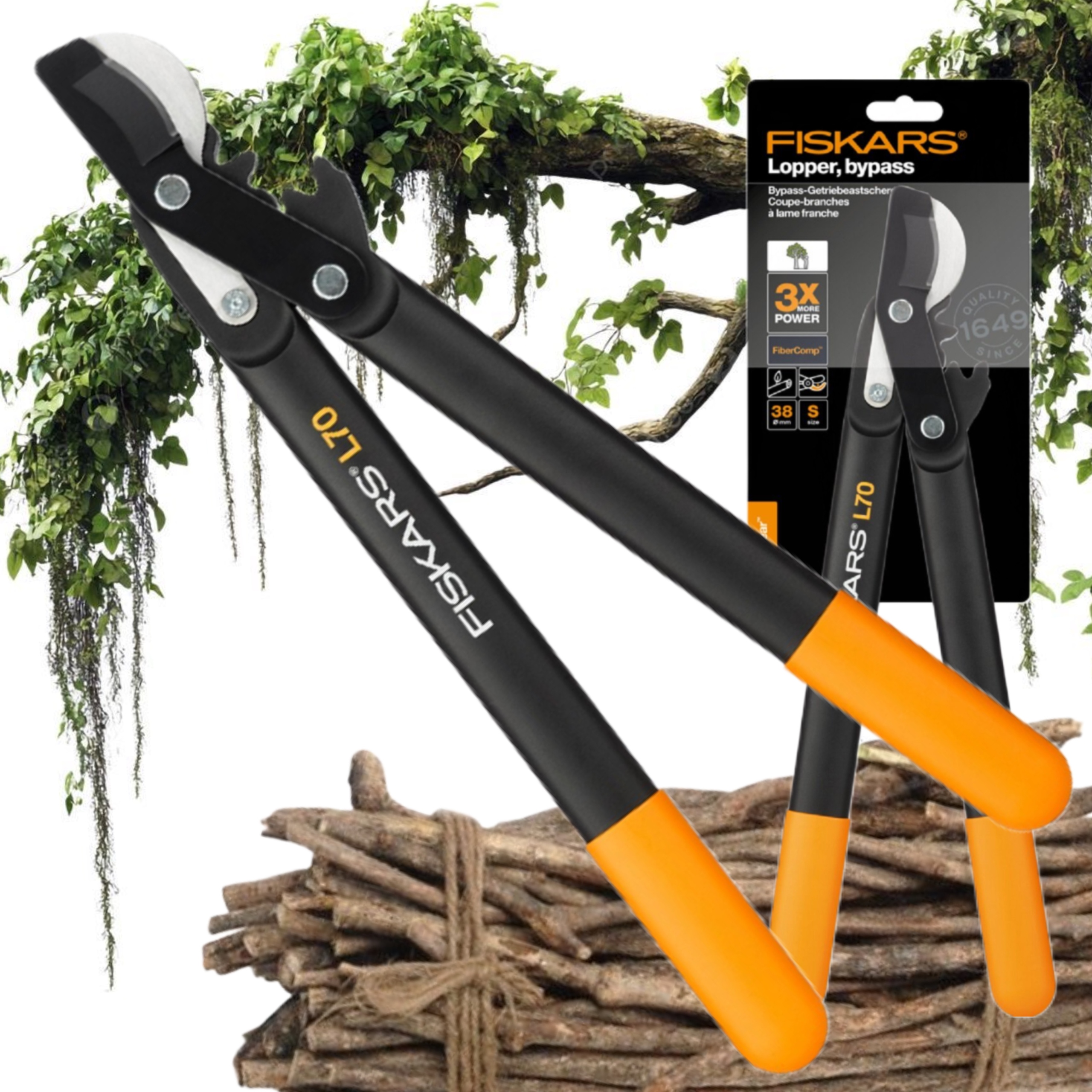 Fiskars Dvouruční Nůžky Na Větve Dlouhé Zahradnícké Nůžky, Ostrá Čepel