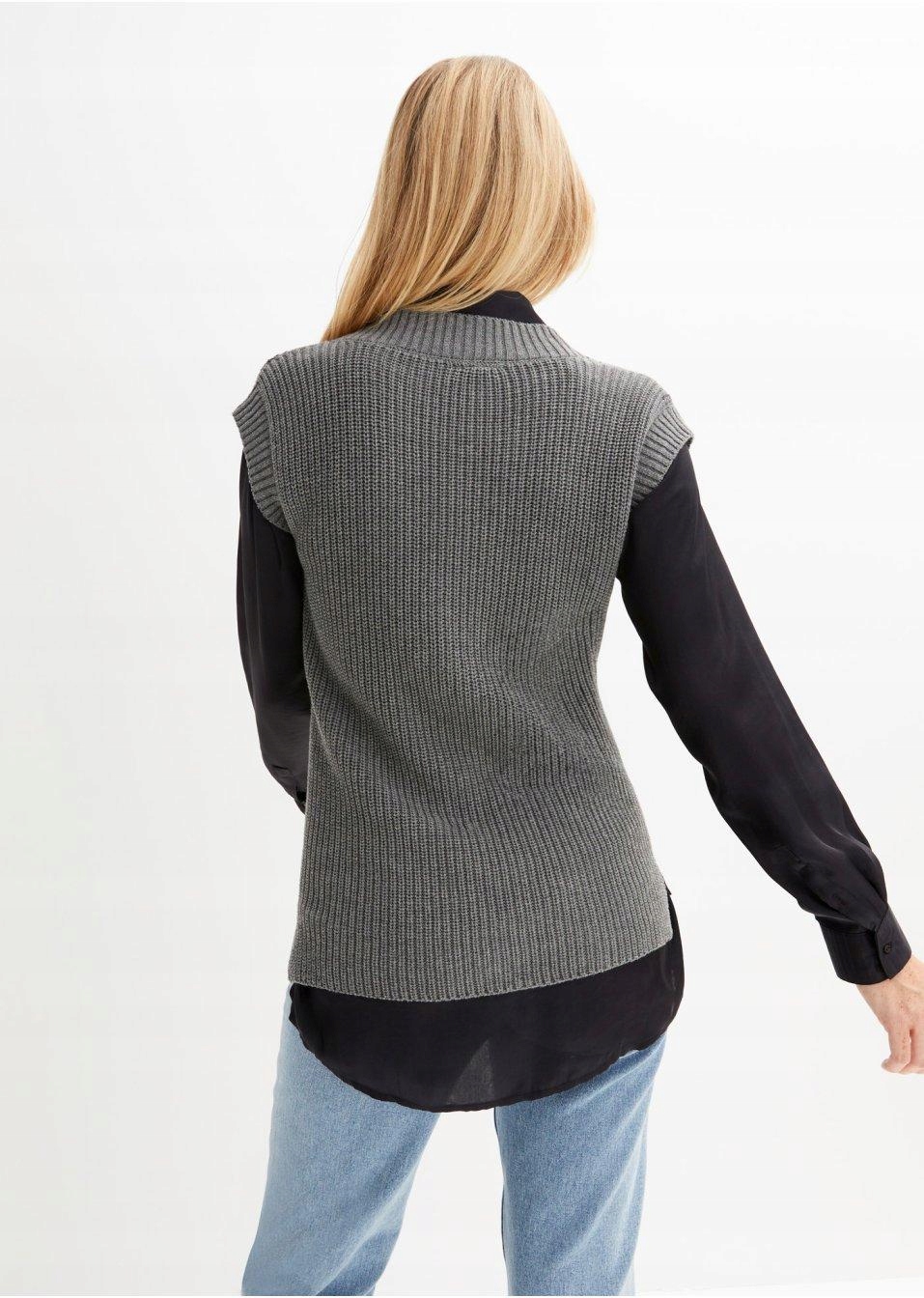 SWETEREK SZARY BONPRIX 48 Rodzaj elegancka