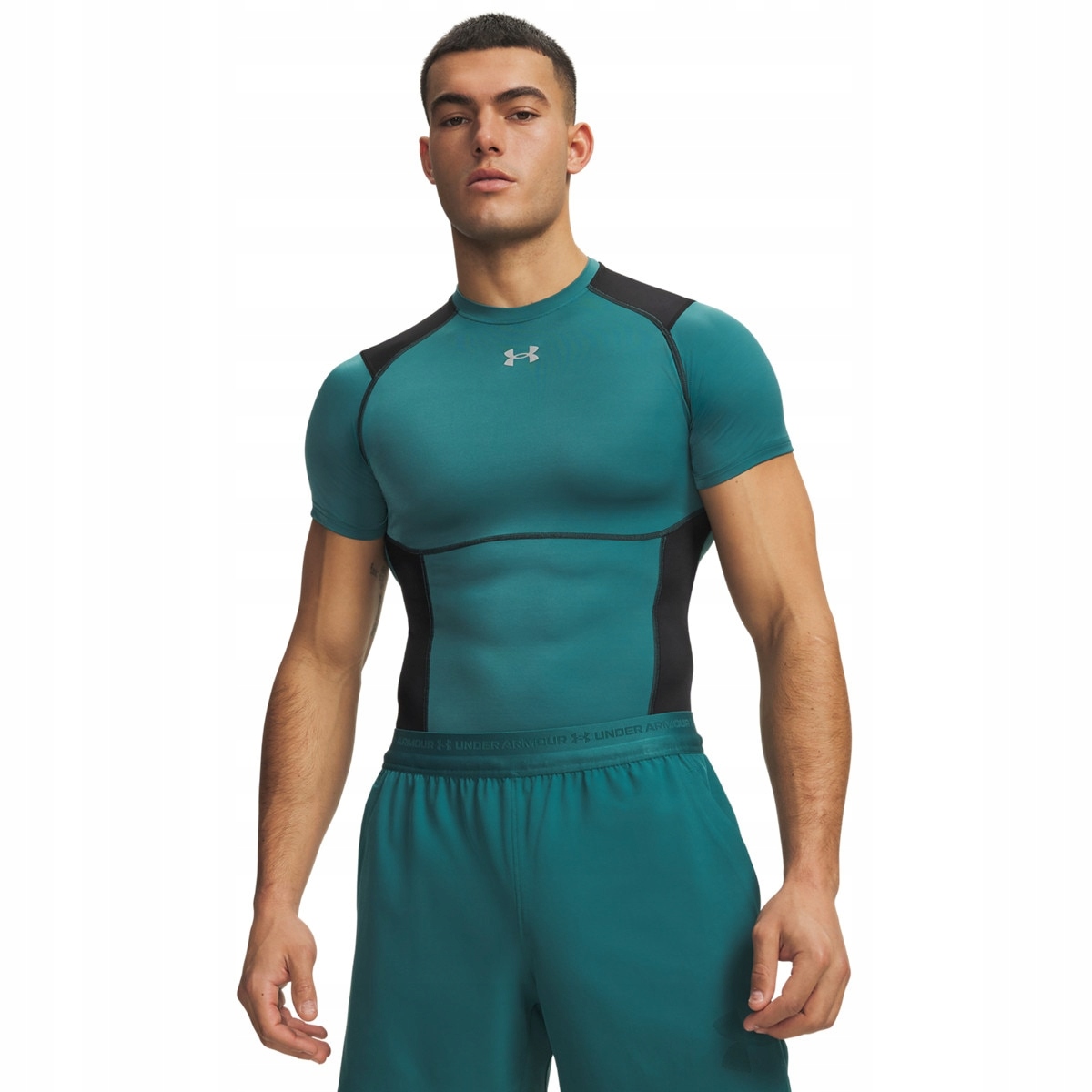 Męska koszulka treningowa Under Armour HeatGear Elite Comp Ss Zielony XXL
