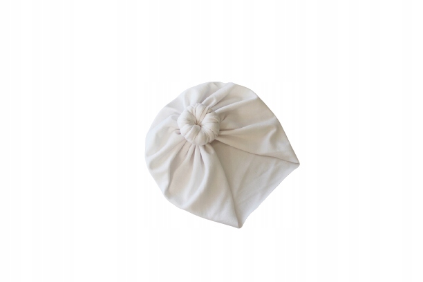 

Czapka turban lekki supełek biały 36-38 chrzest