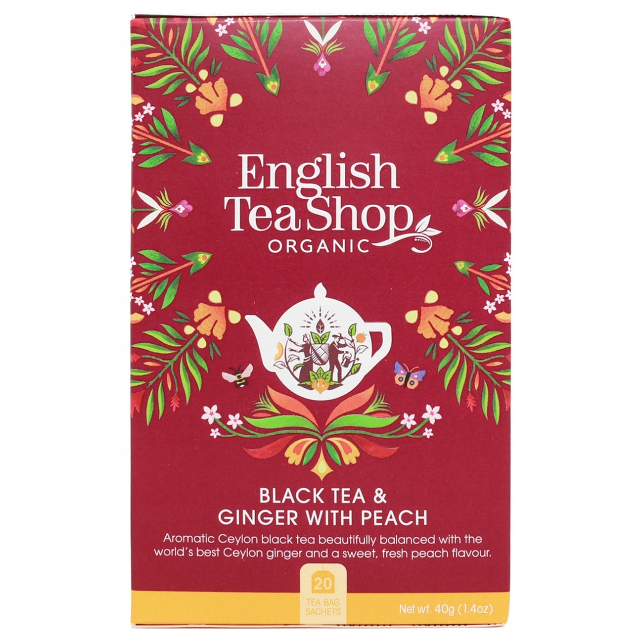 Levně English Tea Shop Čaj se zázvorem a broskví (20x2 g) Bio 40 g