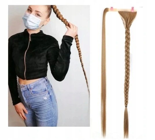 Włosy Warkocz Treska Ciemny Blond 75 CM