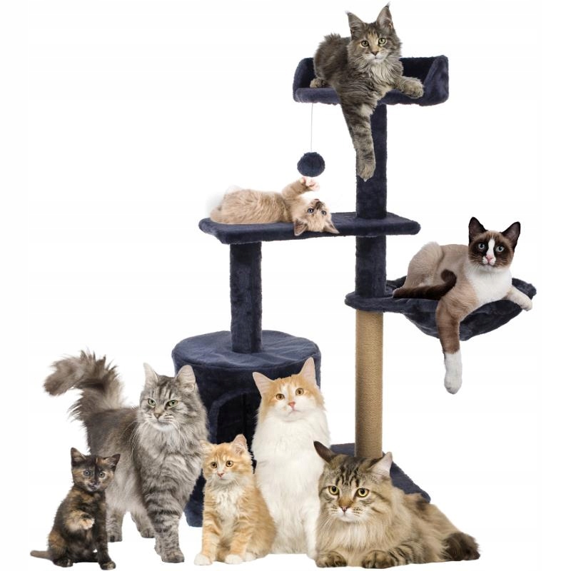 Škrabadlo pro kočky Stromek Domeček Pelíšek Sisalová tyč Houpací síť Hračka Velká