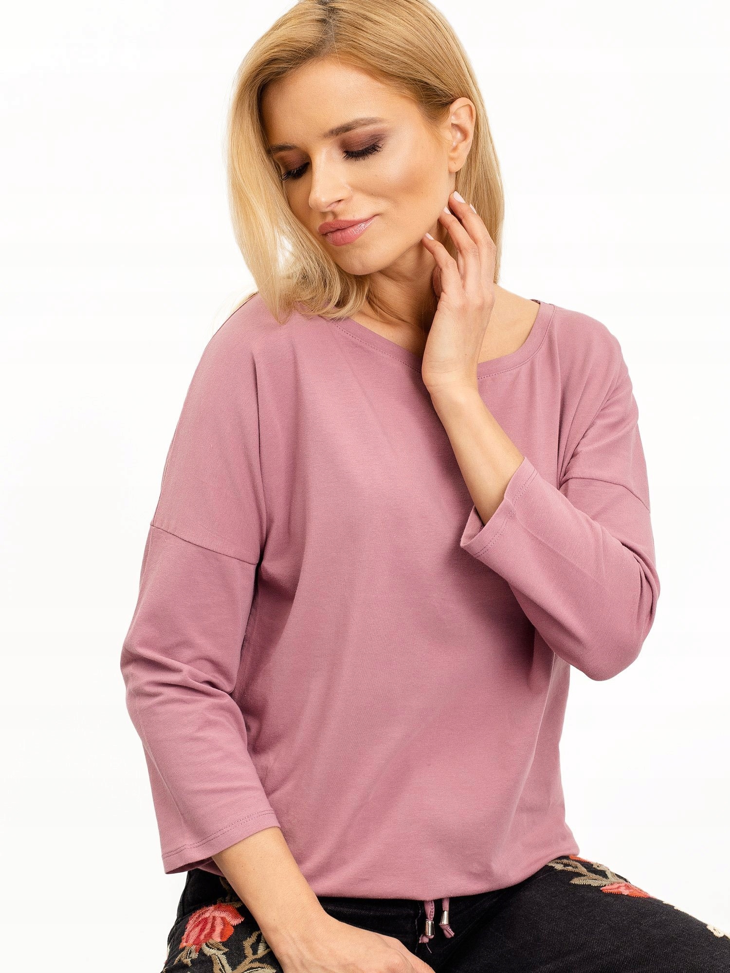 

Brudnoróżowa Bluzka Damska bawełna