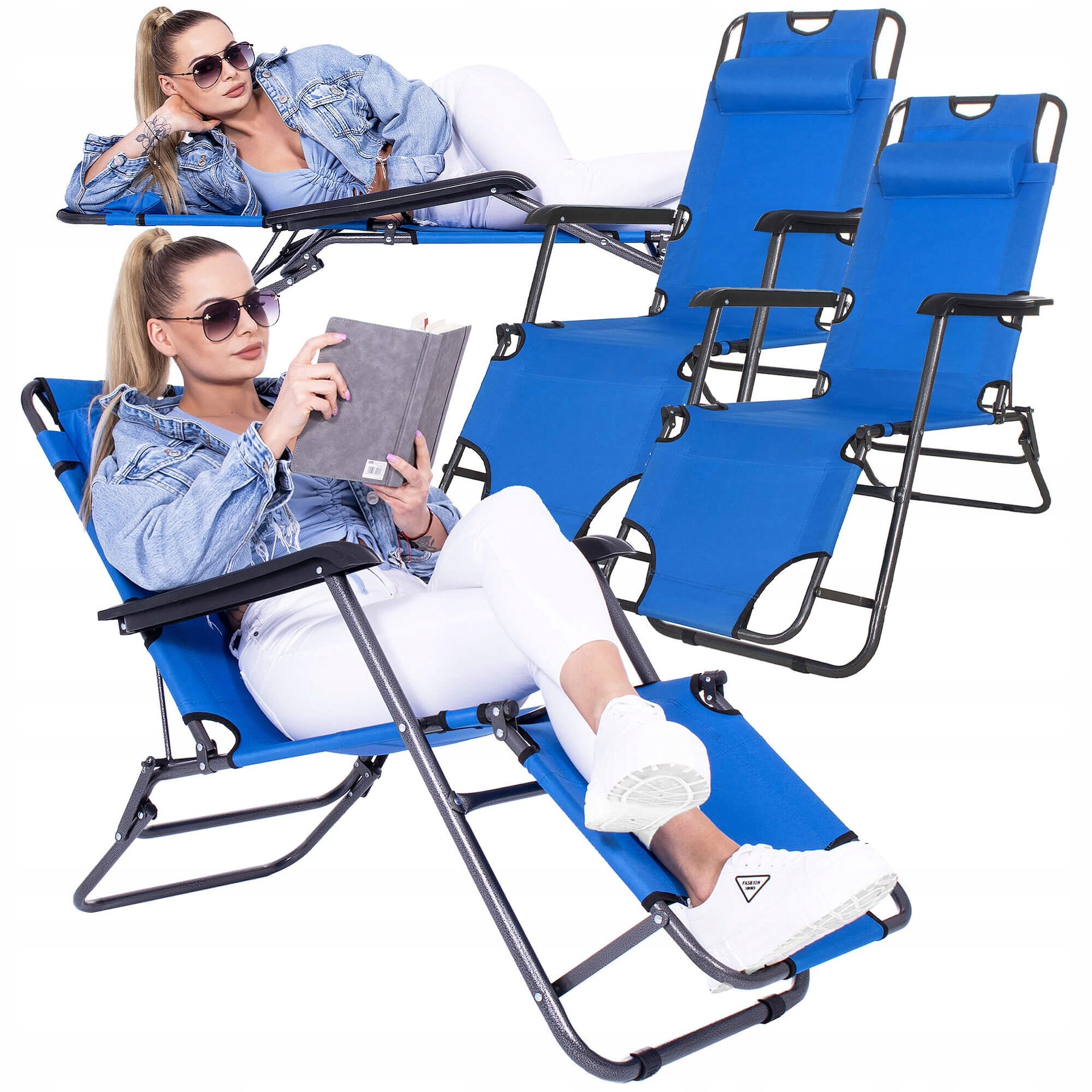 Ležadlo 2ks Záhradné Skladacie Kreslo Zero Gravity Turistické Plážové Lehátka