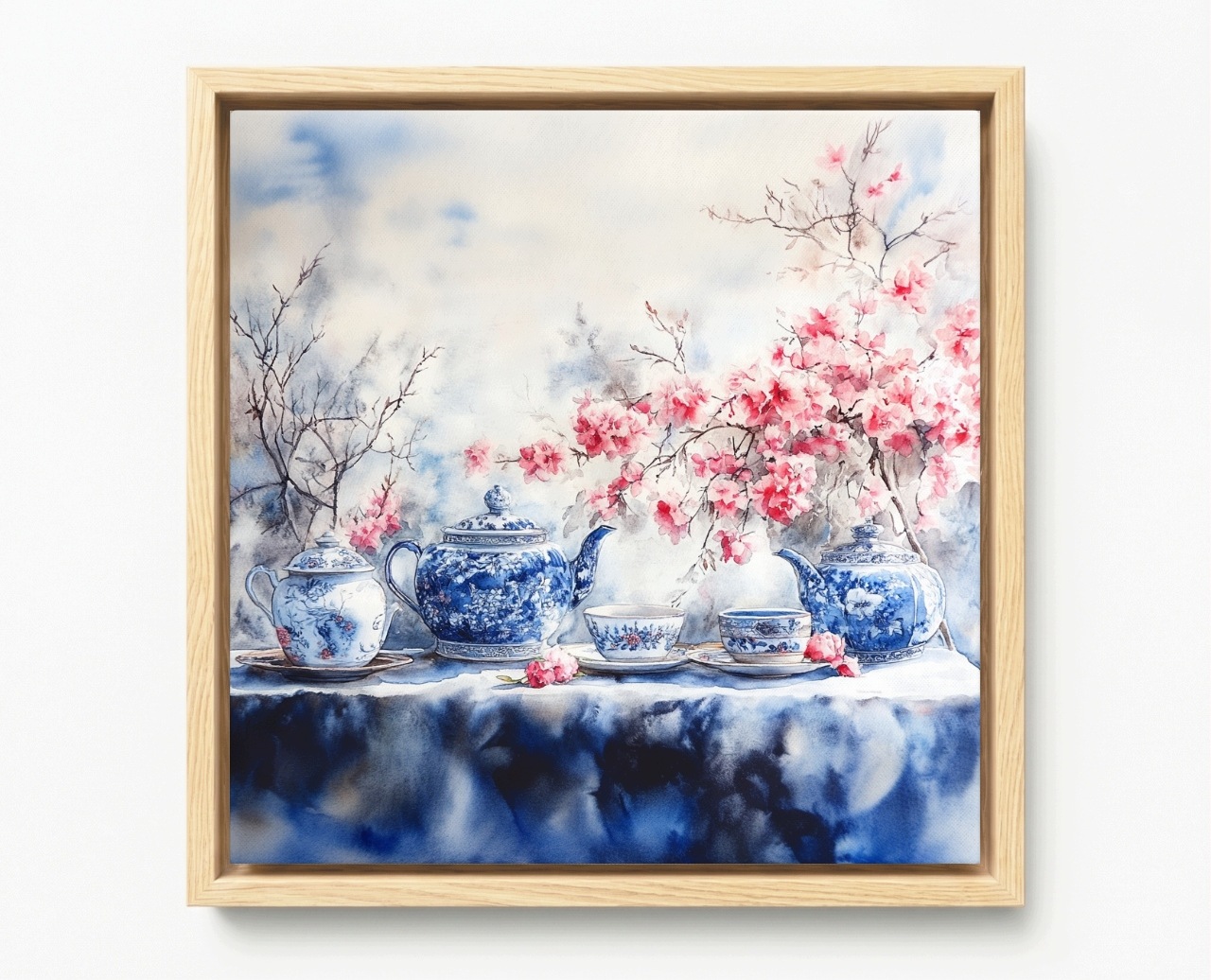 Obraz Rám American Box Japonská Porcelána Kvitnúca Višňa Čaj 60x60