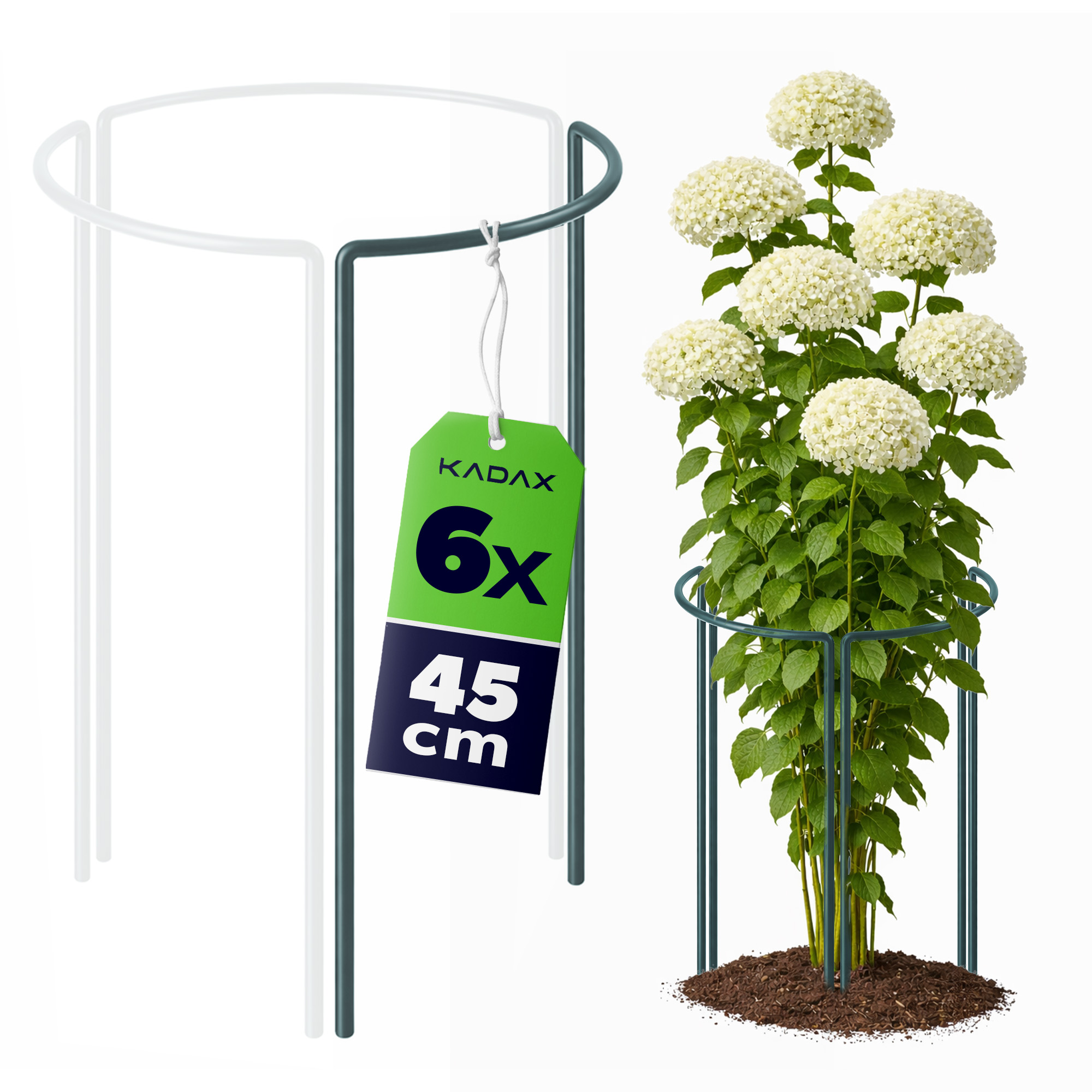 6 SZT. PODPORA DO ROŚLIN 45cm HORTENSJI RÓŻ KWIATÓW MONSTERY METALOWA MOCNA